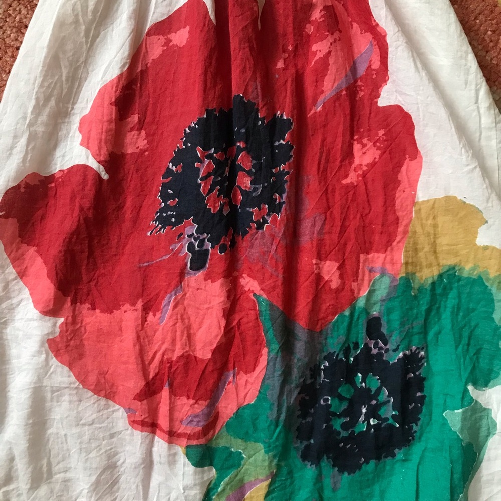 Floral sundress with red/teal flowers - Picture 2 of 5